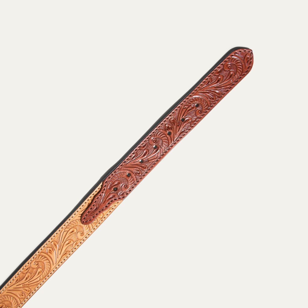 Hand-Tooled Western Billet Belt