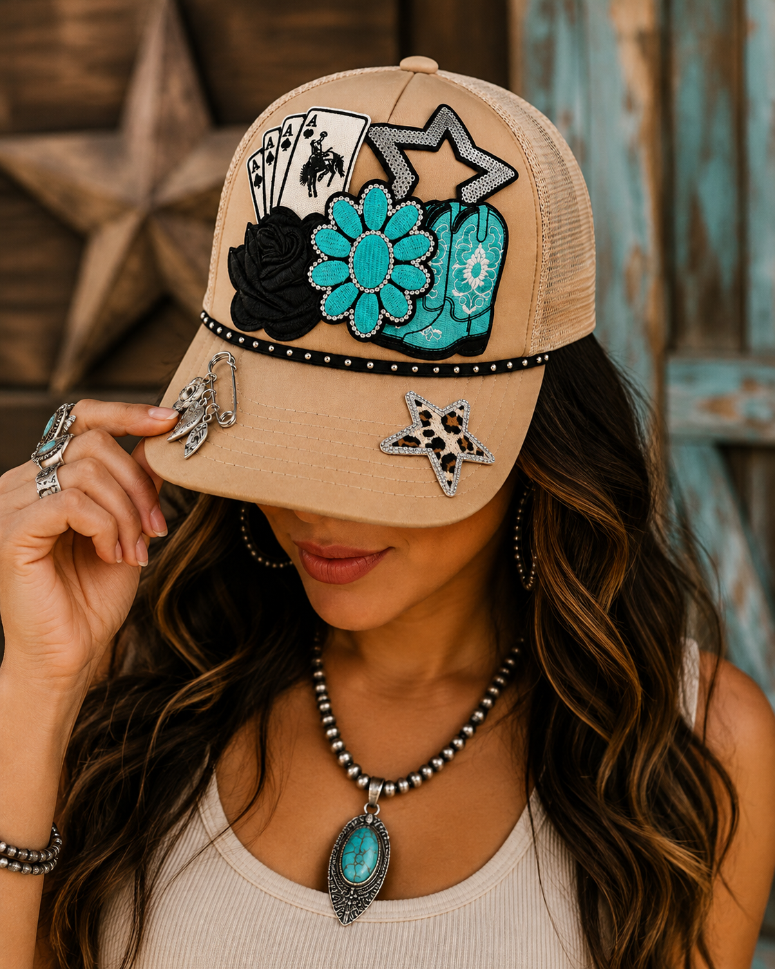COWGIRL LUCKY STAR Trucker Hat