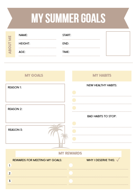 Kids Summer Planner – 35 Page Printable PDF – Summer Activities, Goals & Journals for Kids (Instant Download)
