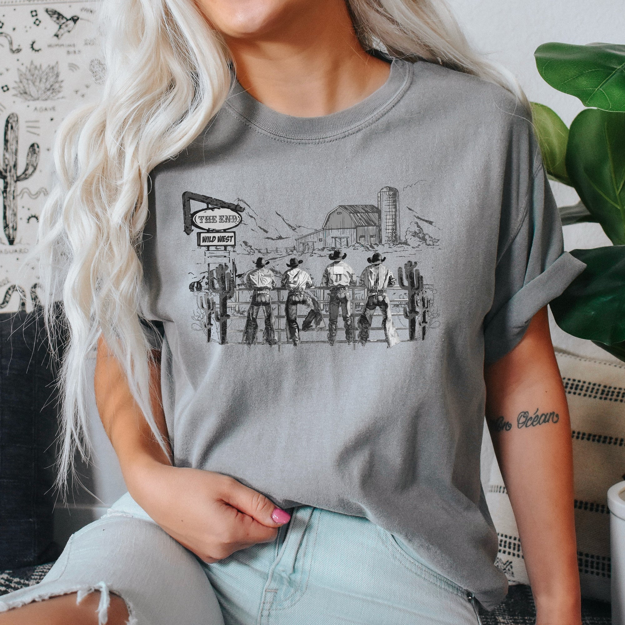 Cowboys Ranch Cowgirls Western Country Heritage Rodeo Life Vintage Rustic Americana Pride Comfort Colors Tee