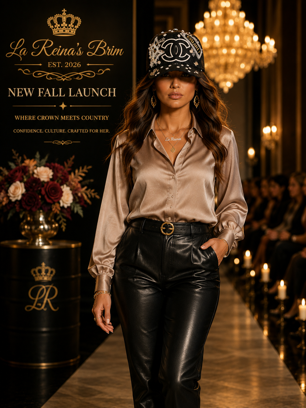 Luxury Inspired Glam Queen Rhinestone Trucker Hat | La Reina’s Brim