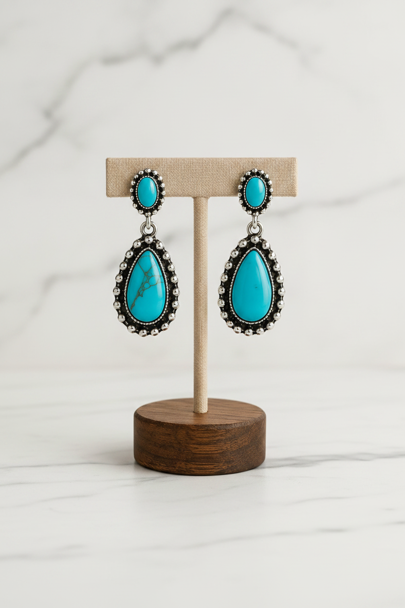Wild Mesa Turquoise Teardrop Earrings