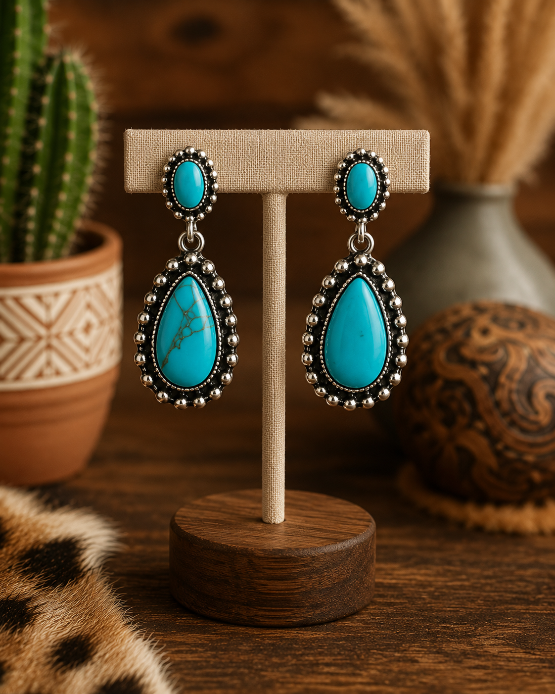 Wild Mesa Turquoise Teardrop Earrings