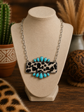 Wild Mesa Leopard & Turquoise Statement Necklace