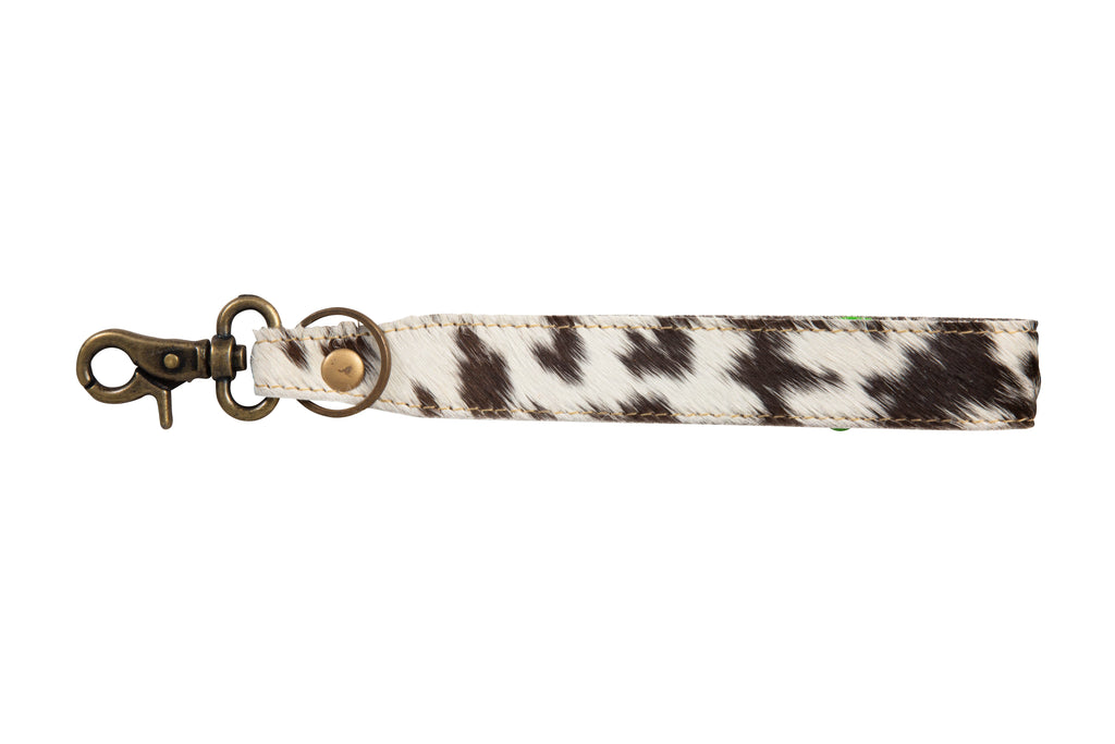 DASOTA KEY FOB WITH HAIRON HIDE LEAHTER