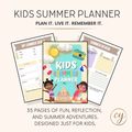 Kids Summer Planner – 35 Page Printable PDF – Summer Activities, Goals & Journals for Kids (Instant Download)