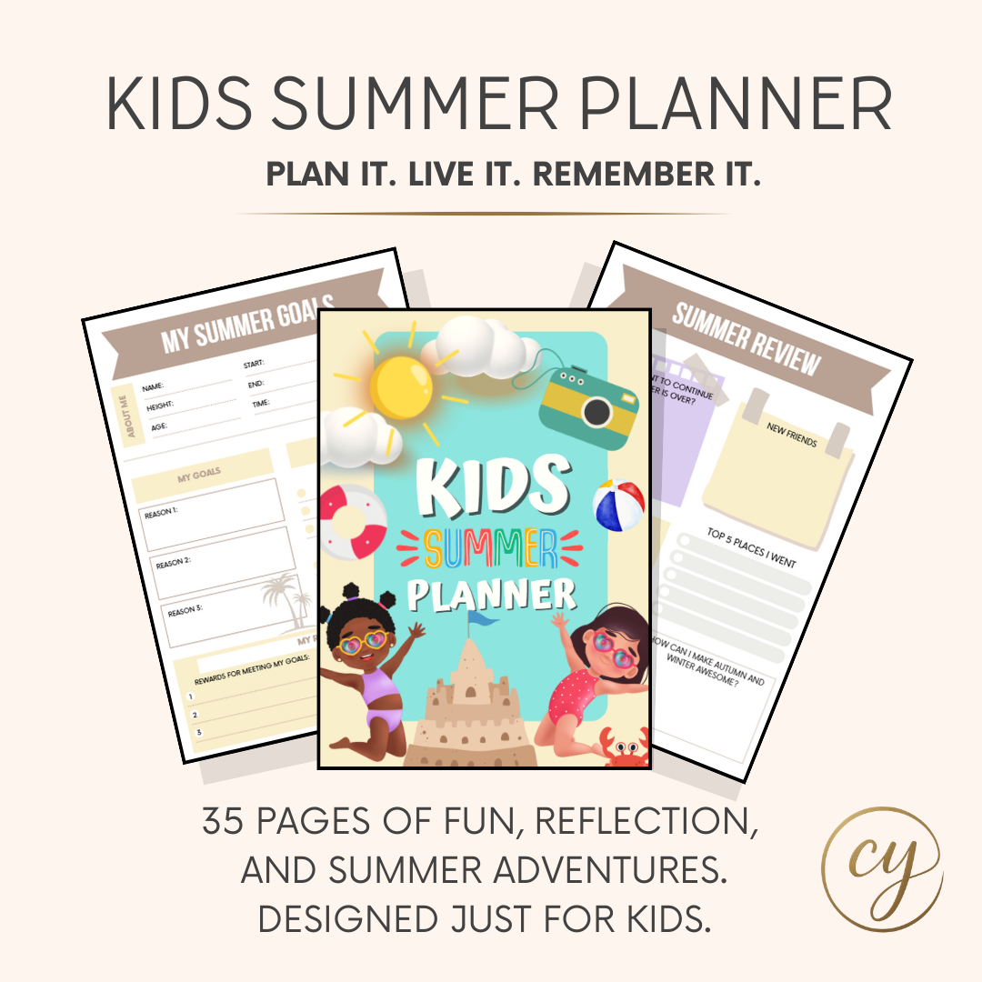 Kids Summer Planner – 35 Page Printable PDF – Summer Activities, Goals & Journals for Kids (Instant Download)