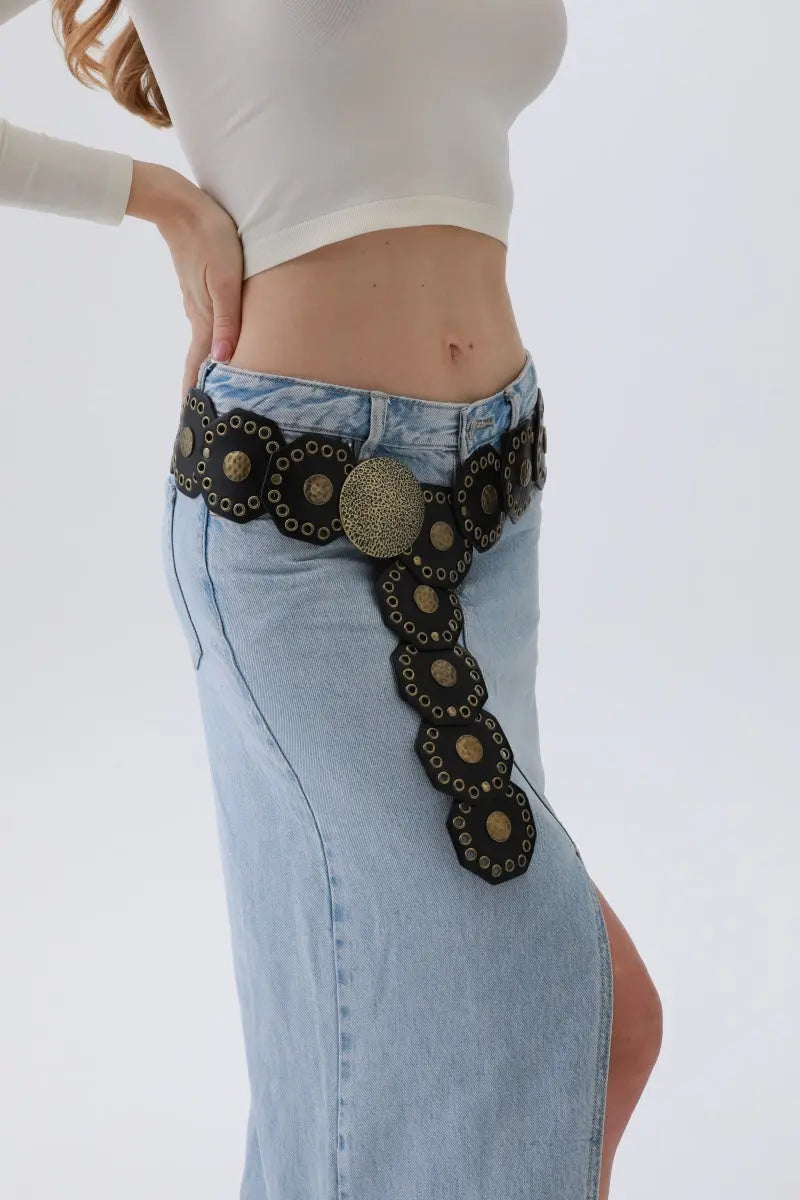 Classic Western Leather Belt – Vintage Cowboy Style ⚜️🤠