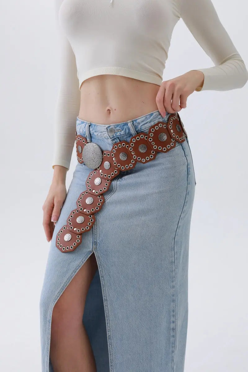 Classic Western Leather Belt – Vintage Cowboy Style ⚜️🤠