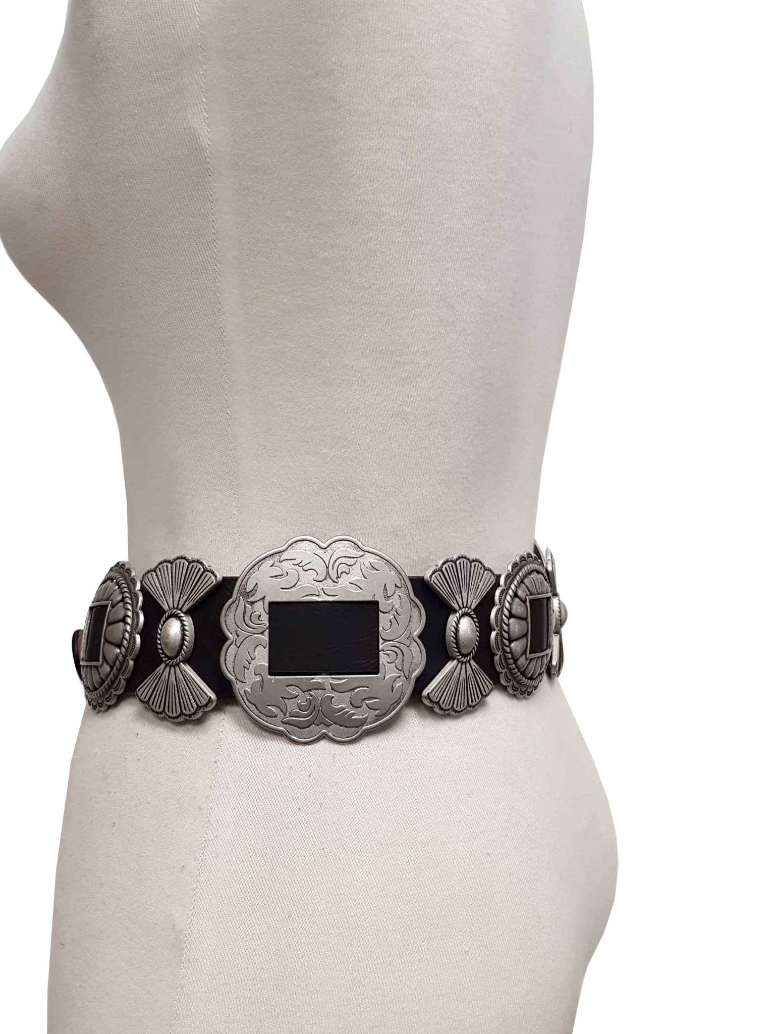 Fully Packed Concho Wide Western Belt — 2-Inch Width with 9 Conchos