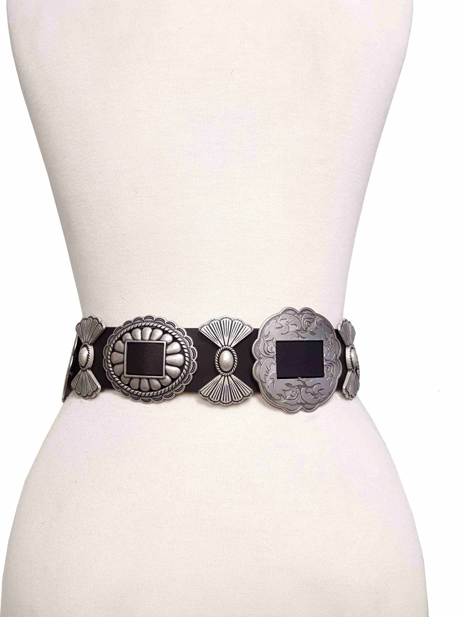 Fully Packed Concho Wide Western Belt — 2-Inch Width with 9 Conchos
