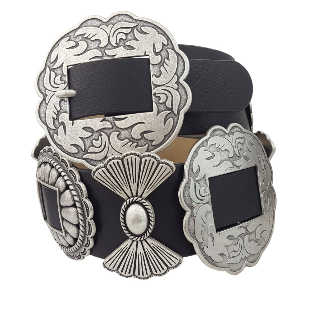 Fully Packed Concho Wide Western Belt — 2-Inch Width with 9 Conchos
