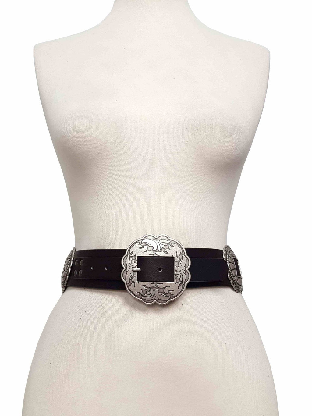 Fully Packed Concho Wide Western Belt — 2-Inch Width with 9 Conchos