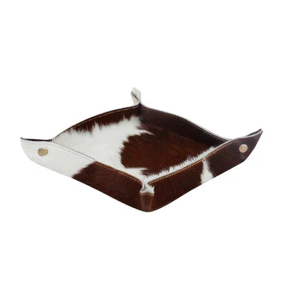 MYRA Hide and Seek Tray With Hairon Leather Detail For HOME DECOR