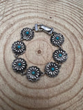 Western Concho & Faux Turquoise Magnetic Bracelet